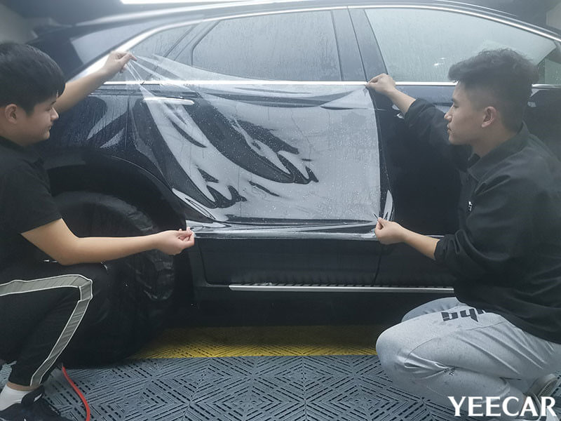 YEECAR授权店凯迪拉克XT5施工隐形车衣过程展示（图二）