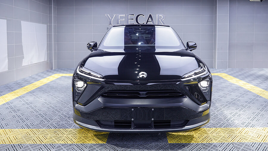 蔚来EC6蓝色施工YEECAR隐形车衣案例