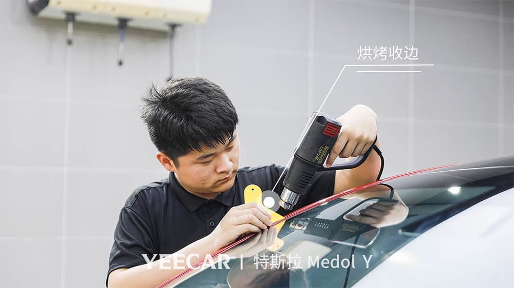 特斯拉ModelY红色施工YEECAR隐形车衣流程及效果展示(图一三) 特斯拉ModelY红色施工YEECAR隐形车衣流程及效果展示(图一三)