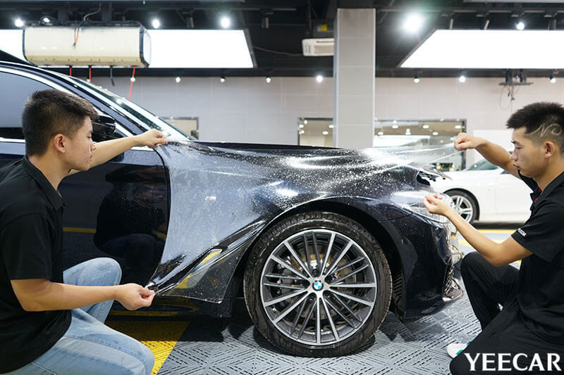 宝马5系隐形车衣施工过程展示（施工 图四）